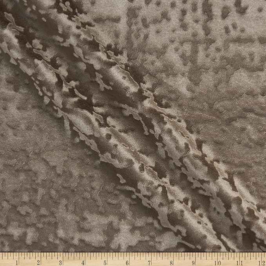Taupe Abstract Crushed Velvet - Custom Tablecloths