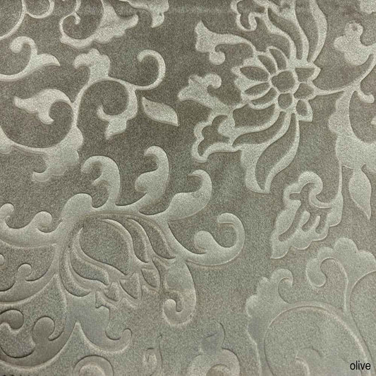 Olive Vails Brocade Velvet - Custom Tablecloths