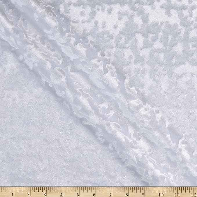 White Abstract Crushed Velvet - Custom Tablecloths