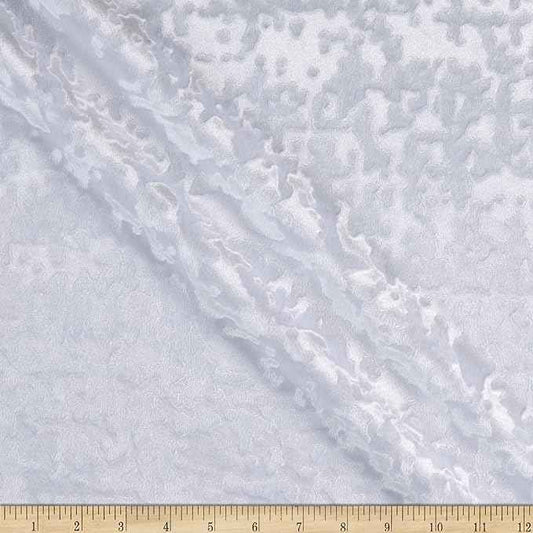 White Abstract Crushed Velvet - Custom Tablecloths