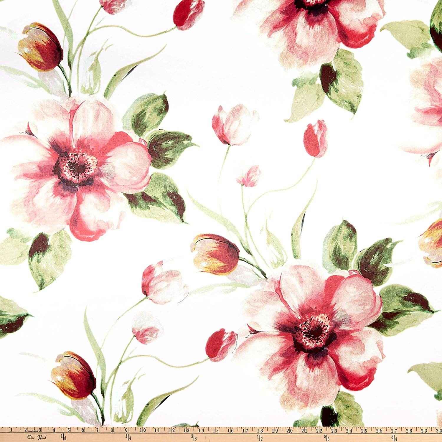 Rose/Black TROPICAL Floral Digital Print Satin Fabric - Cotton Hand - 58 Inch. in Width Fabric by the Yard - 58 Inch Wide