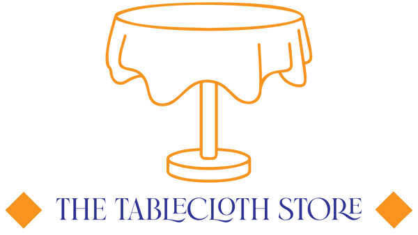Logo of The Tablecloth Store with a stylized table and tablecloth