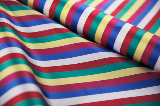 a group of colorful striped fabric