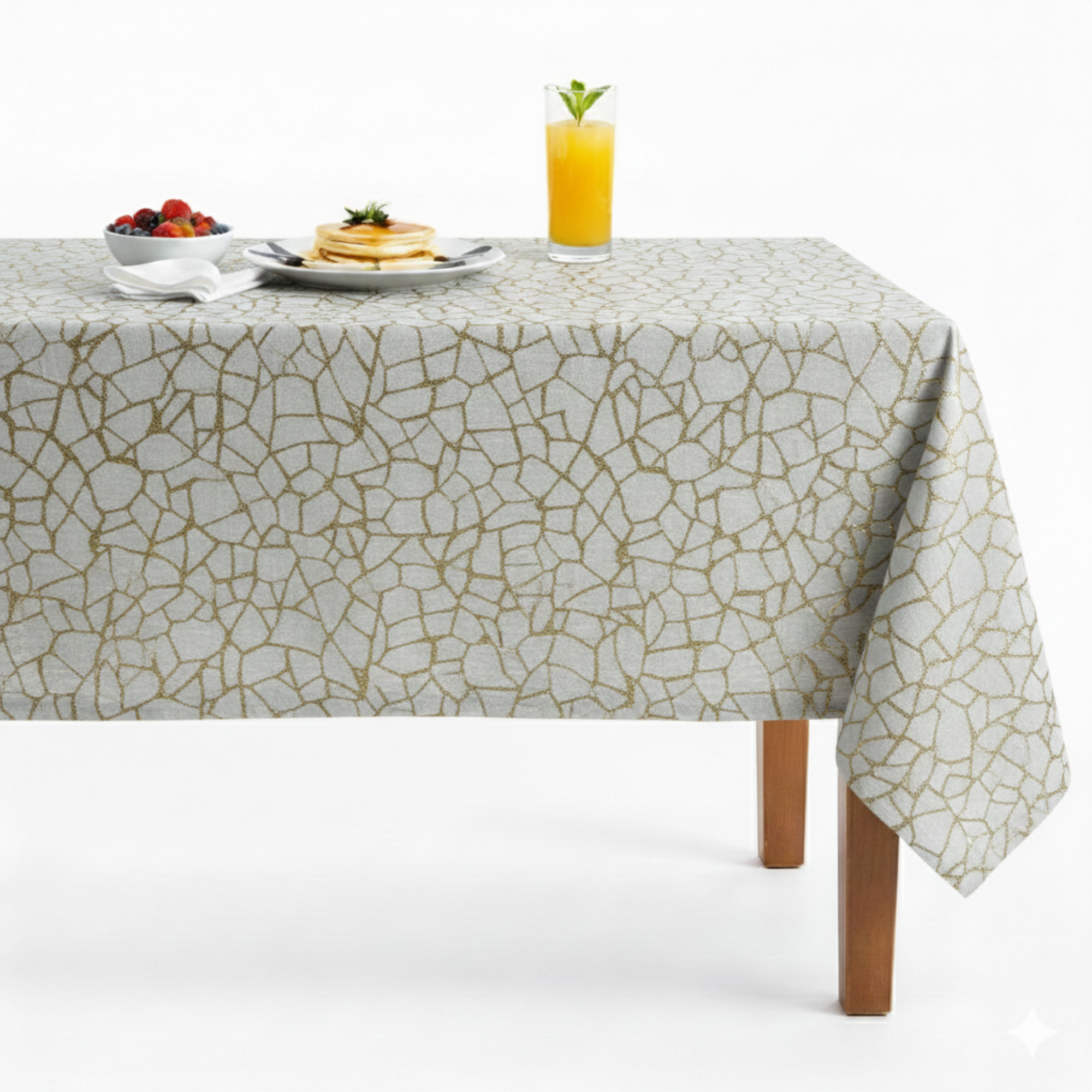 Gravel Metallic Jacquard Tablecloth – Antique
