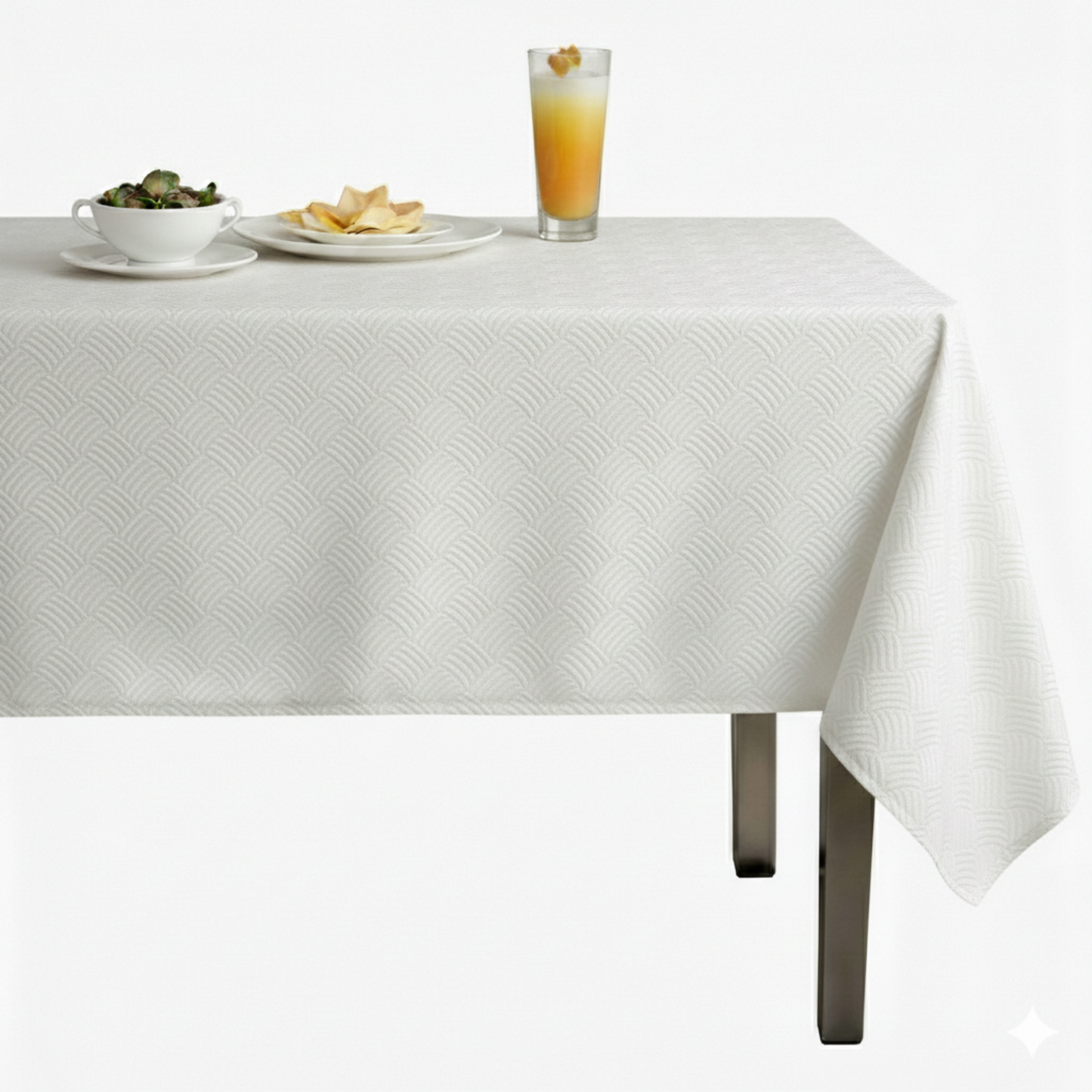 Bonanza Jacquard, Quilted Look Tablecloth – Ivory