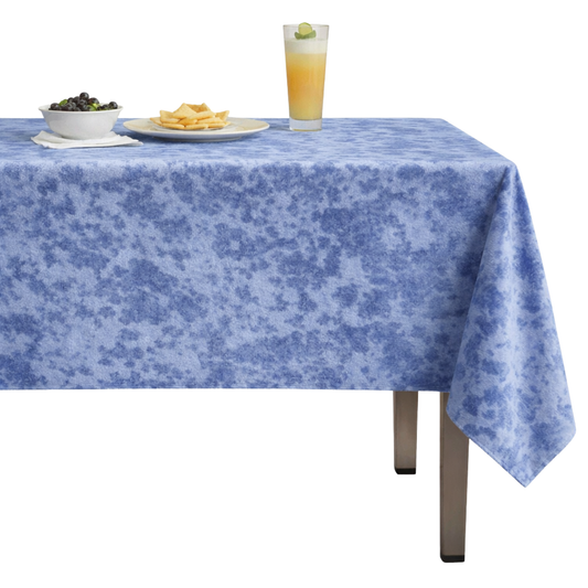 Abstract Crushed Velvet Tablecloth – French Blue