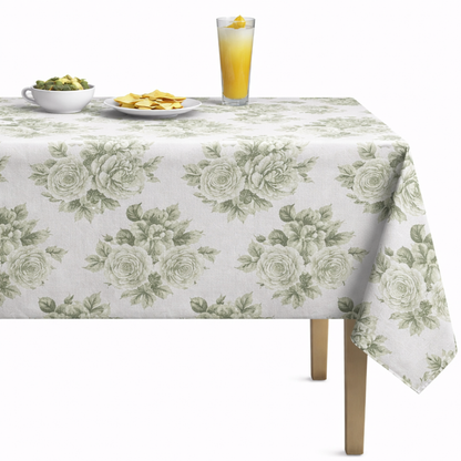 Derby Floral Digital Print Tablecloth – Celadon