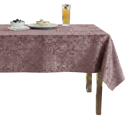 Abstract Crushed Velvet Tablecloth – Mauve