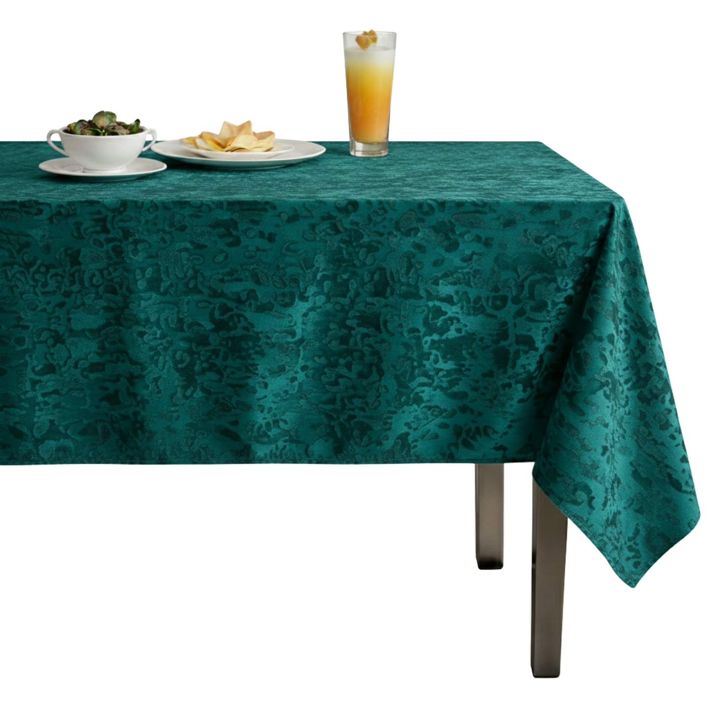 Abstract Crushed Velvet Tablecloth – Forest