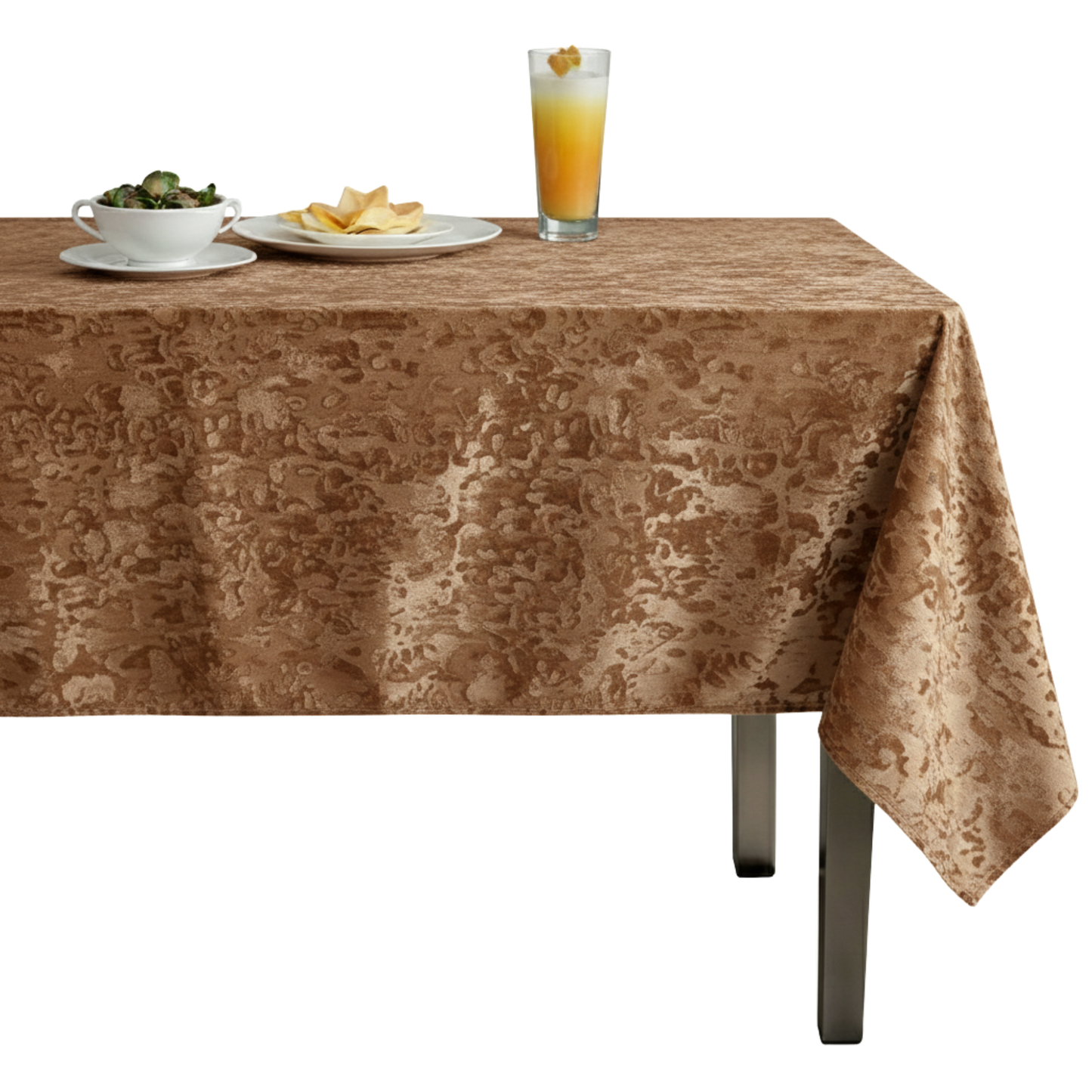 Abstract Crushed Velvet Tablecloth –Gold