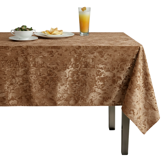 Abstract Crushed Velvet Tablecloth –Gold