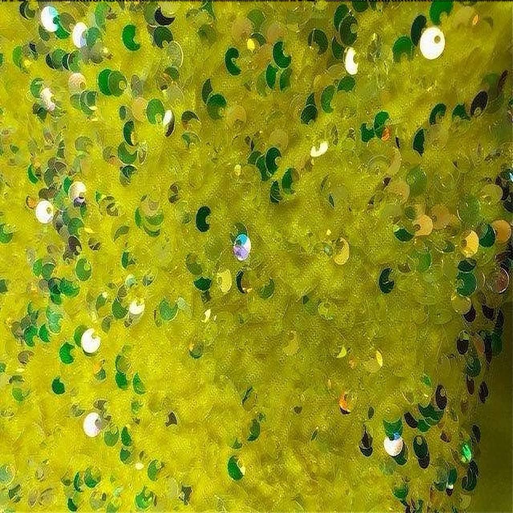 Stretch Velvet Sequin Tablcloth - Yellow