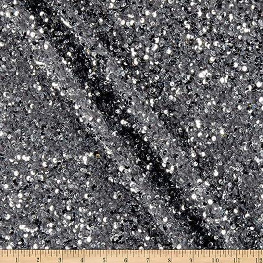 Stretch Velvet Sequin Tablcloth - Grey