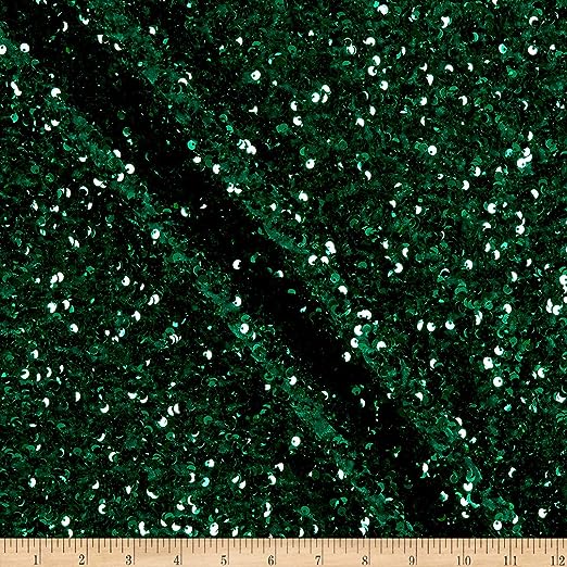 Stretch Velvet Sequin Tablcloth - Emerald