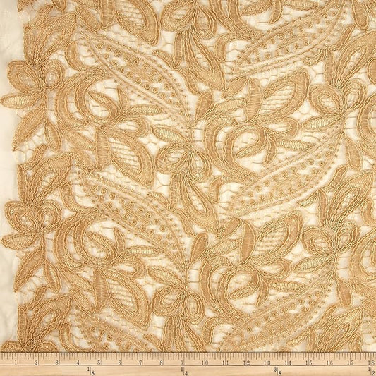 CREATION Glitter Embroidered Mesh Fabric 