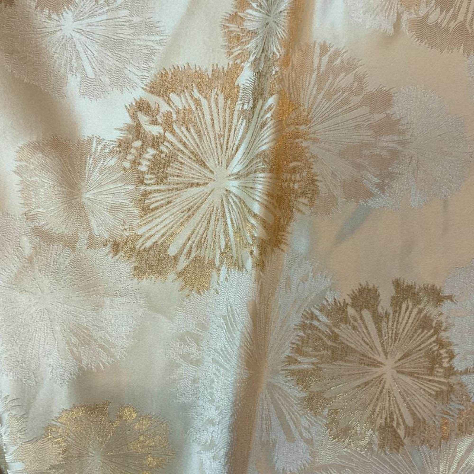 Gold Allium Jacquard Fabric by the Yard - 115 Inch Wide