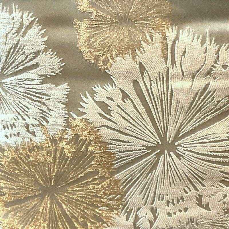 Gold Allium Jacquard Fabric by the Yard - 115 Inch Wide