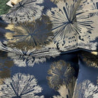 Navy Allium Jacquard Fabric by the Yard - 115 Inch Wide