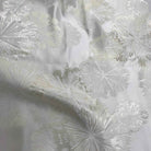 Off White Allium Jacquard Fabric by the Yard - 115 Inch Wide