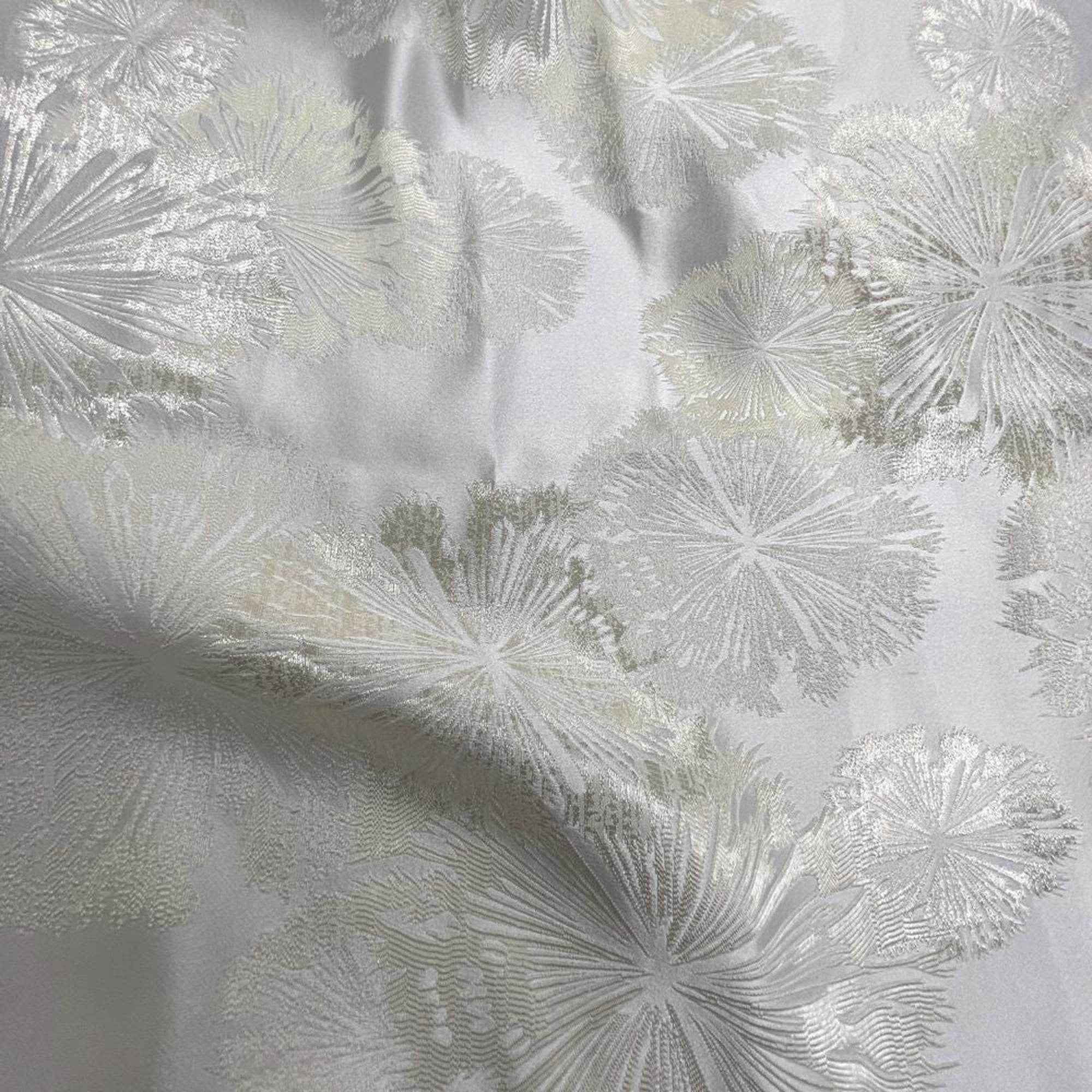 Off White Allium Jacquard Fabric by the Yard - 115 Inch Wide