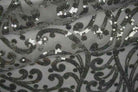 silver-1 ANDORRA Mesh Sequin Fabric by the Yard - 52 Inch Wide