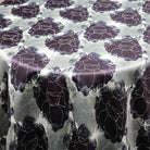 Dark Navy AZALEA Floral Digital Print Satin Fabric - Cotton Hand - 54 Inch. in Width Fabric by the Yard - 54 Inch Wide