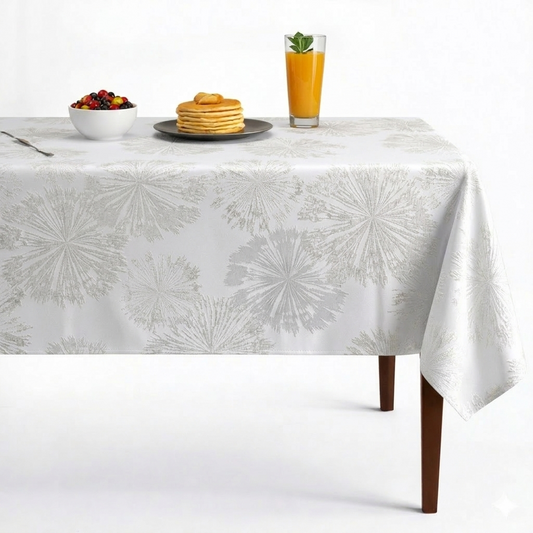 Allium Jacquard Tablecloth - Off White