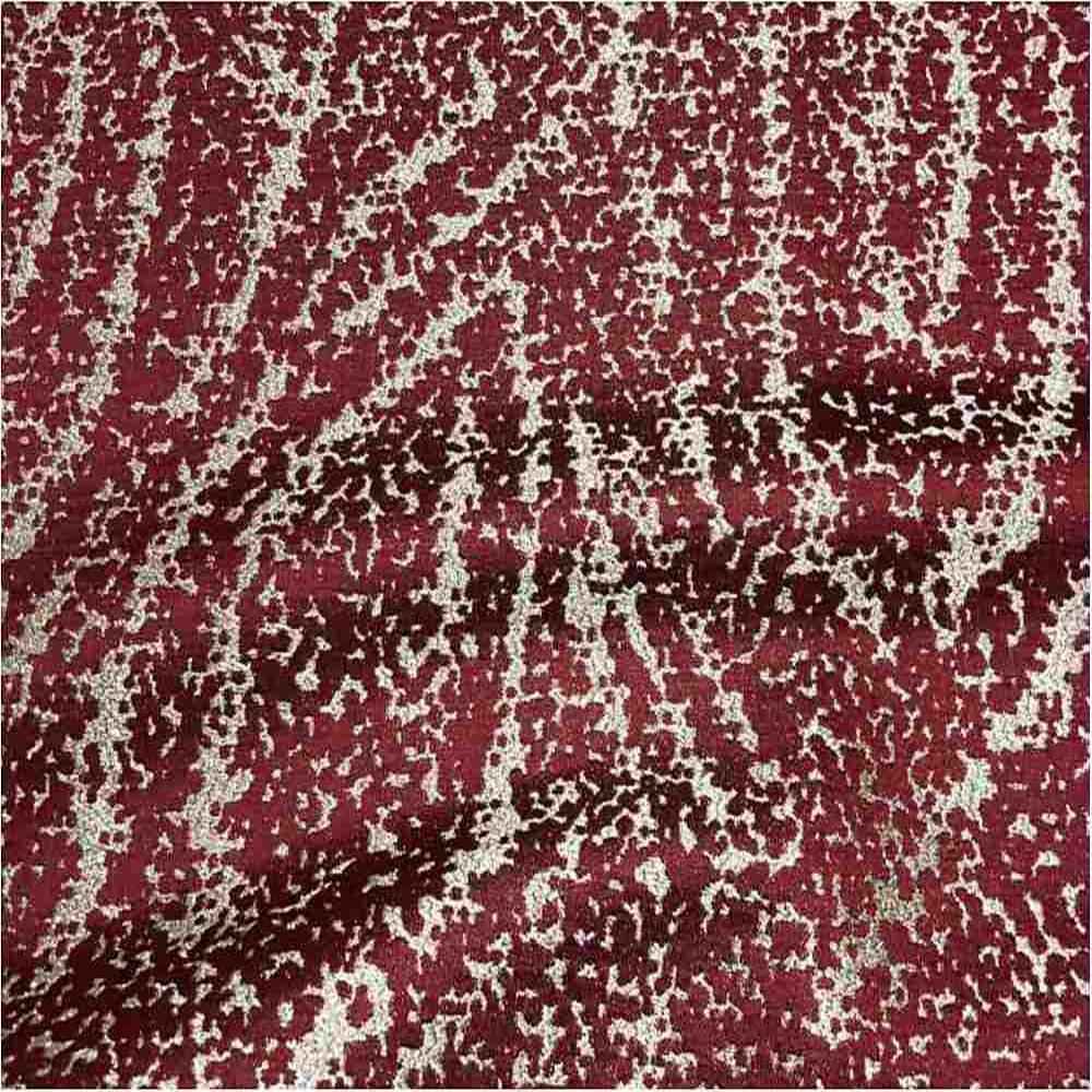 Red Beaconsfield Metallic Embroidery Jacquard Fabric by the Yard - 57 Inch Wide
