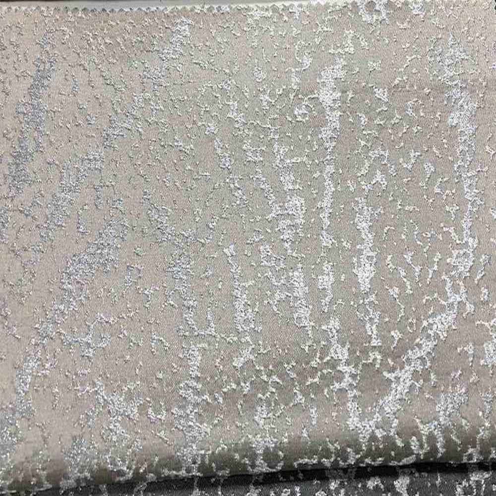 Silver Beaconsfield Metallic Embroidery Jacquard Fabric by the Yard - 57 Inch Wide