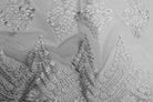 white-silver BEVERLY Embroidered Sheer With Sequins Fabric by the Yard - 54 Inch Wide