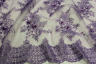 purple BLOSSOM/B Embroidered Sheer With Sequin Fabric by the Yard - 54 Inch Wide