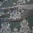 Dull Silver Bristol Glitter Sequin Embroidered Lace Fabric. 54 Inch in Width Fabric by the Yard - 54 Inch Wide