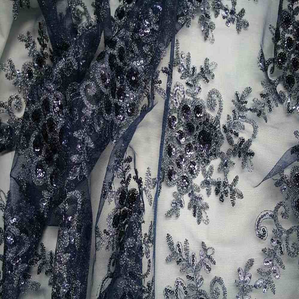 Bristol Glitter Sequin Lace | Tablecloth - Navy