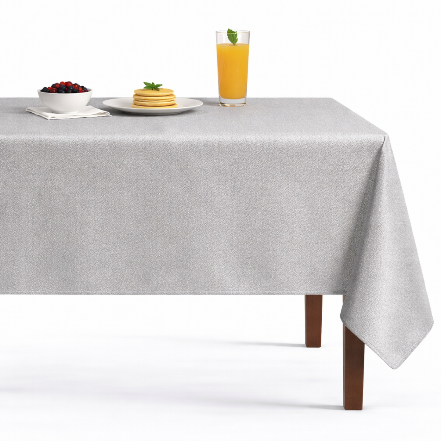 Beacon Metallic Jacquard Tablecloth-Crystal