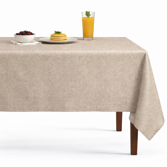 Beacon Metallic Jacquard Tablecloth- Ivory