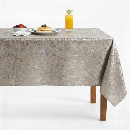 Beaconsfield Metallic Embroidery Jacquard Fabric -  Ivory/Silver