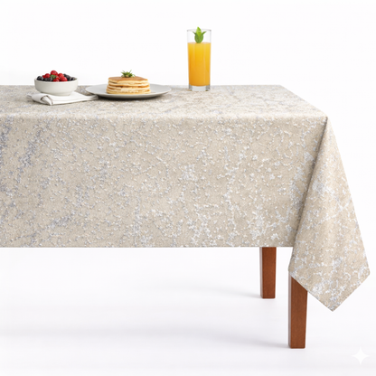 Beaconsfield Metallic Jacquard Tablecloth - Silver