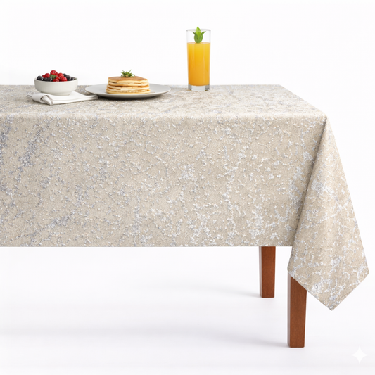 Beaconsfield Metallic Jacquard Tablecloth - Silver