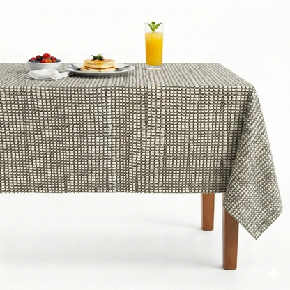 Beige York Jacquard Textured Tablecloth