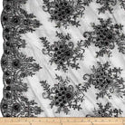 Black Bristol Glitter Sequin Embroidered Lace Fabric. 54 Inch in Width Fabric by the Yard - 54 Inch Wide