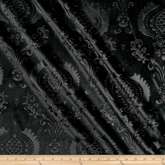 Brocade Damask Velvet | Tablecloth - Black