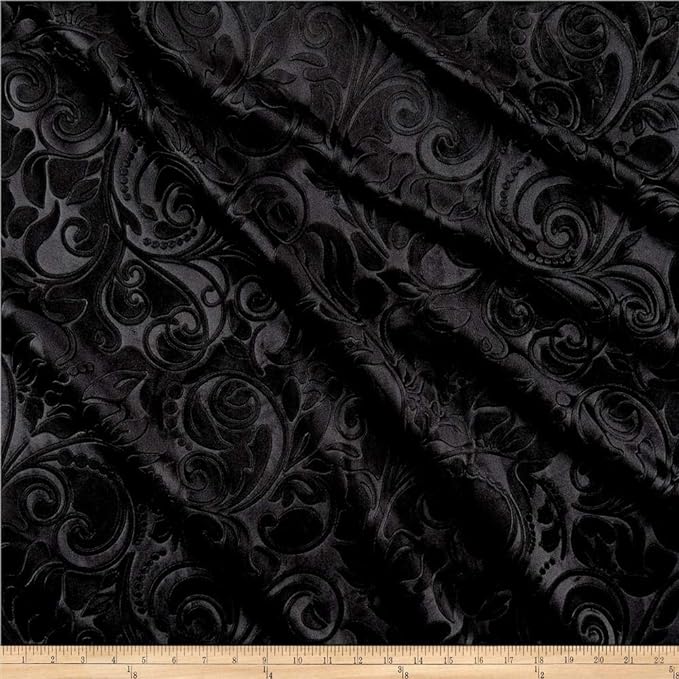 Brocade Scroll Velvet | Tablecloth - Black