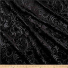 Black Brocade Scroll Velvet - Custom Tablecloths