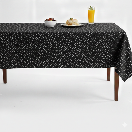 Black Sparkle Metallic Jacquard Tablecloth