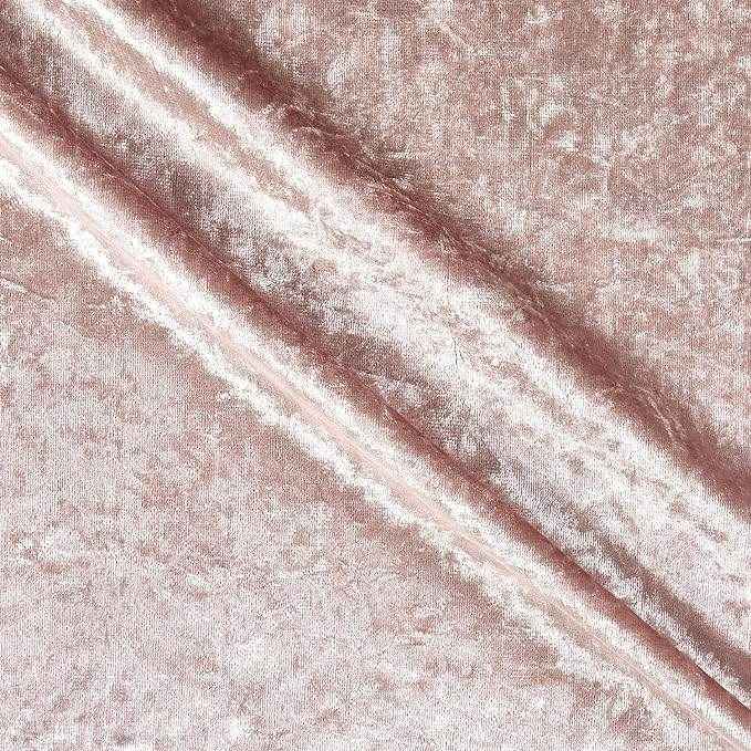 Blush Shiny Crushed Velvet Fabric by the Yard - 72 Inch Wide