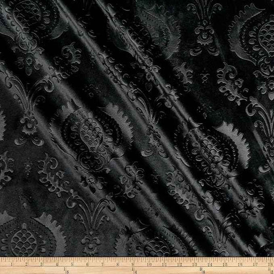 Black Brocade Damask Velvet - Custom Tablecloths