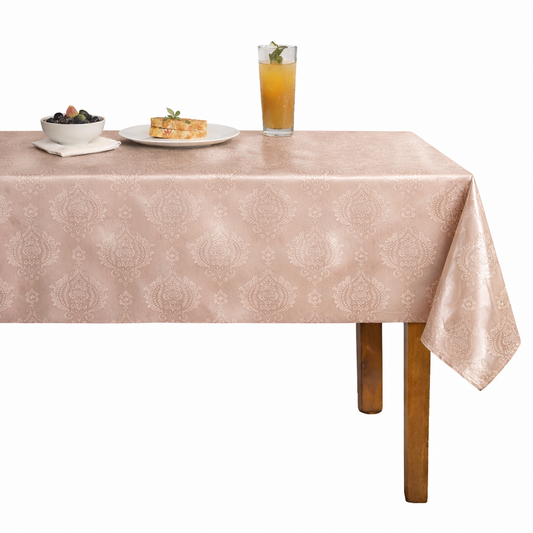 Brocade Damask Velvet Tablecloth – Blush