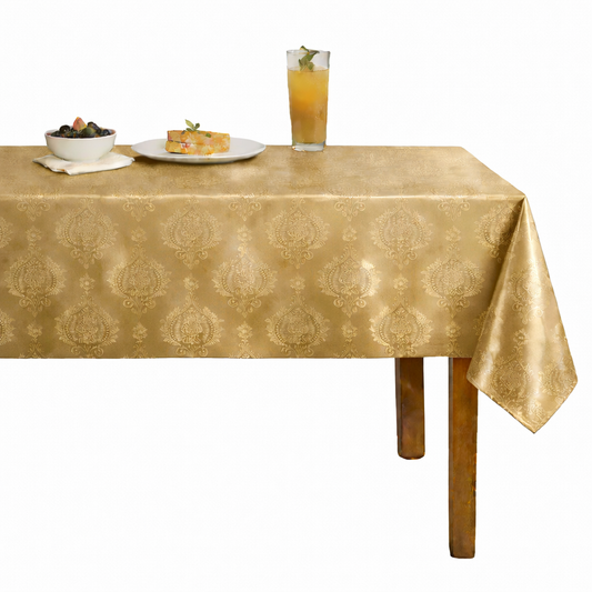 Brocade Damask Velvet Tablecloth –  Gold