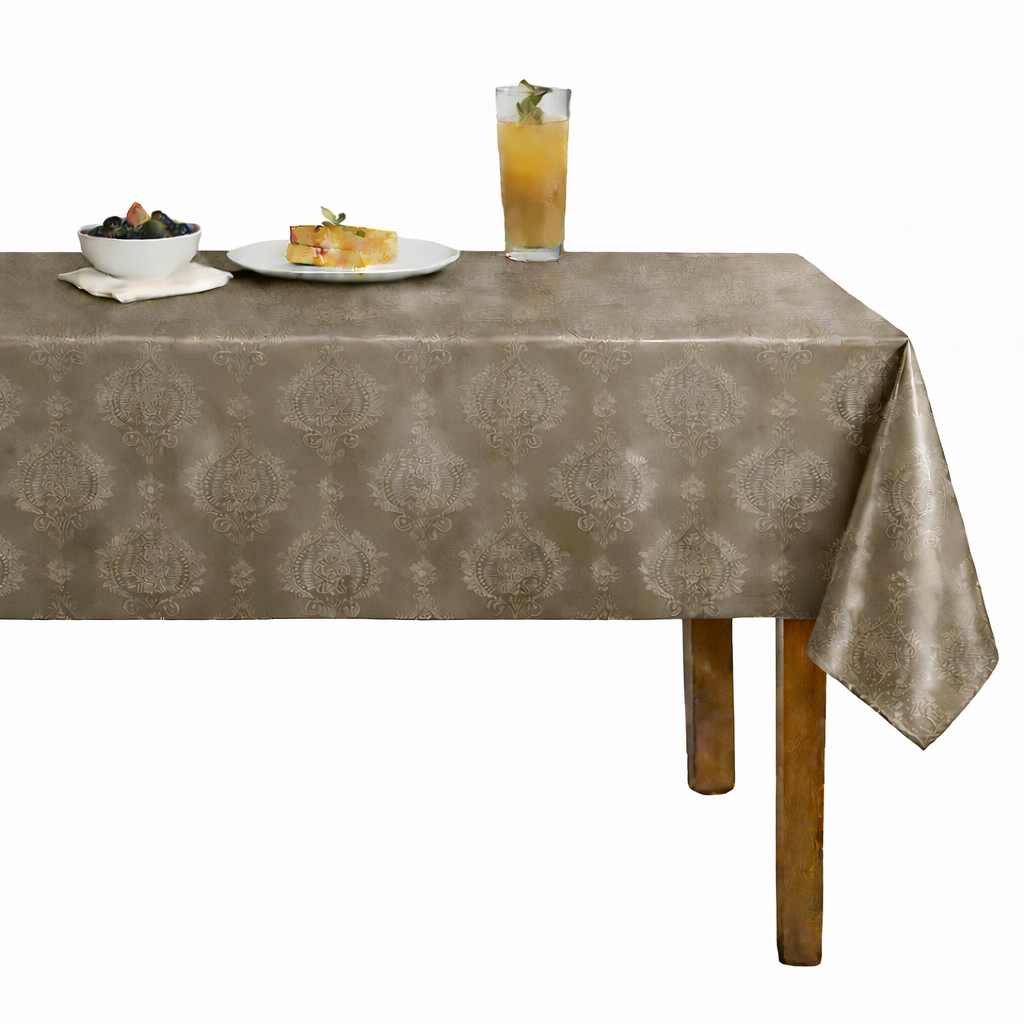 Brocade Damask Velvet Tablecloth – Sand