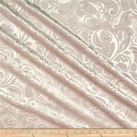 Blush Brocade Scroll Velvet - Custom Tablecloths
